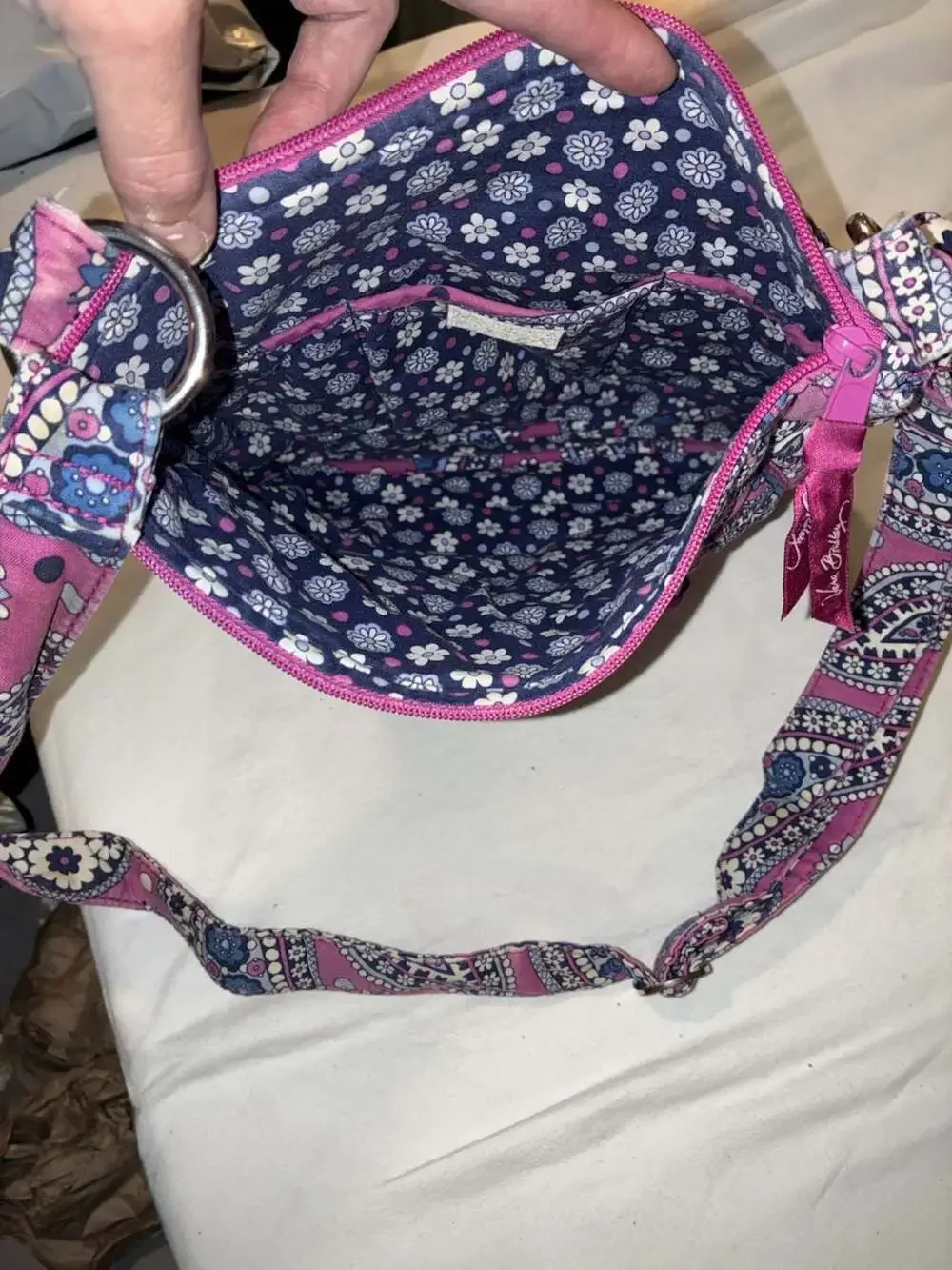 Vera Bradley Boysenberry Pink Paisley Quilted Crossbody Bag Purse
